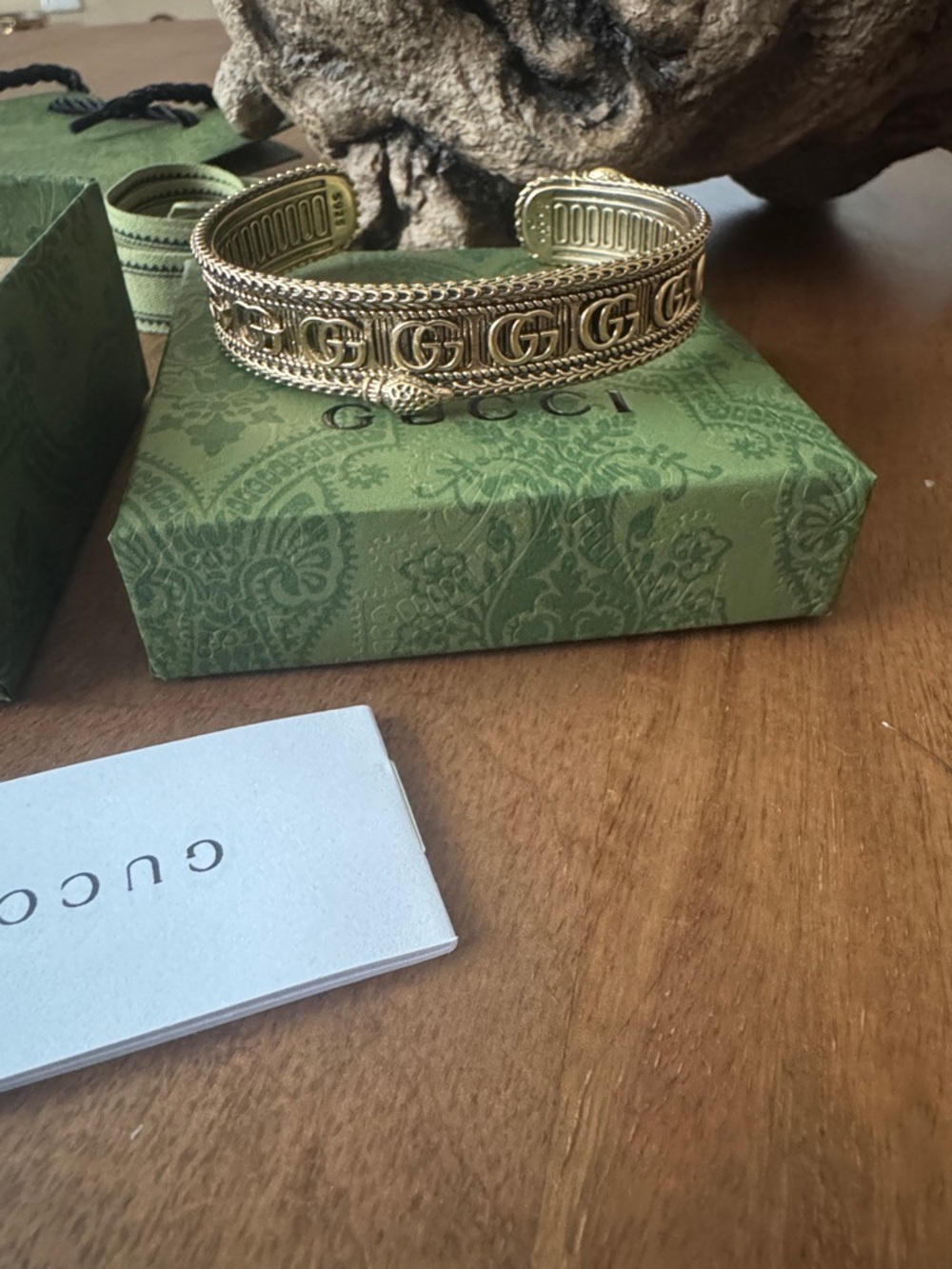 Gucci Gold-Tone Braided Filigree Cuff Bracelet